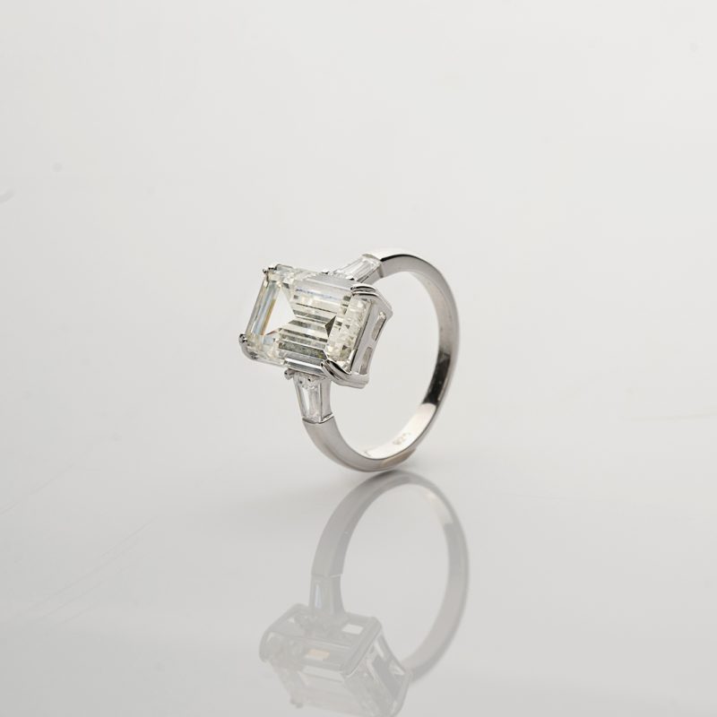 Rechteck Moissanite Ring